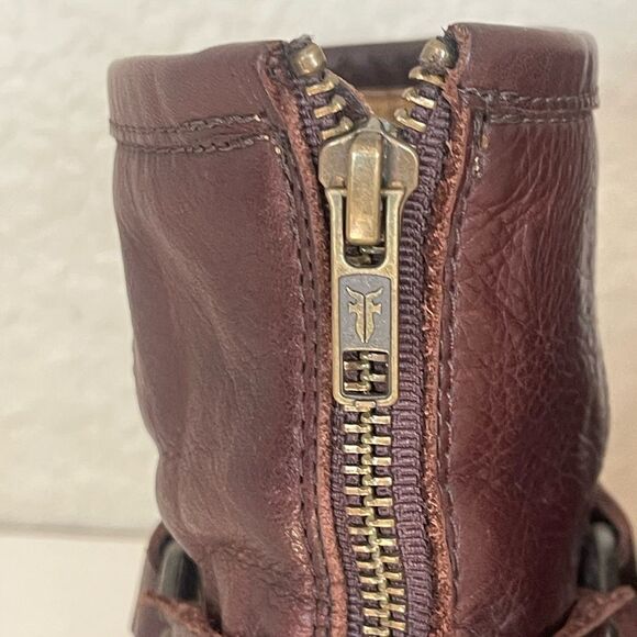 Vintage Frye Phillip Harness Short moto Boot in chocolate brown 7 - Picture 7 of 13